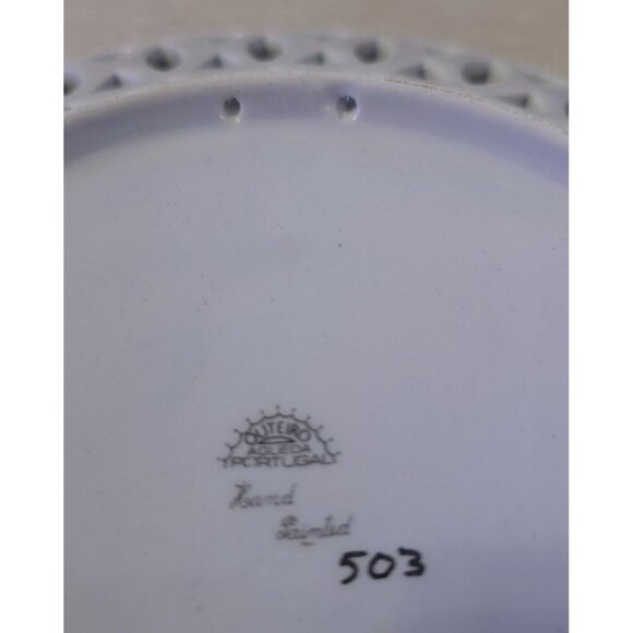 Hand-Painted Portugal Decorative Plate With Bird & Floral Design Outeiro Agueda - Picture 7 of 10